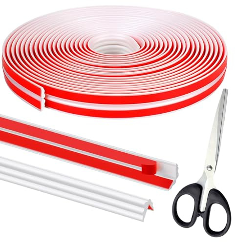 Selbstklebend Kantenschutz Leisten, 6m x 20mm Weiß Zierleisten Selbstklebend Flexible Weichsockelleiste Eckleiste Selbstklebend für Tischkante,Türrahmen,Wand,Fußleiste