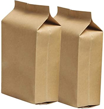 Alipis Lot de 100 Sachets en Papier Kraft Soufflets Latéraux, Réutilisables Odeur, pour Emballage Alimentaire et Conditionnement de Thé ou Épices