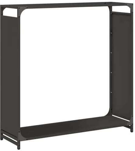 vidaXL Portant de Bois Chauffage Noir 90x28x90 cm