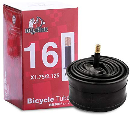 DR.BIKE 16 Zoll Fahrradschlauch (1.75-2.125 Zoll) ， Butyl-Schlauch mit 32mm Autoventil, Luftdicht, Kinderfahrrad geeignet