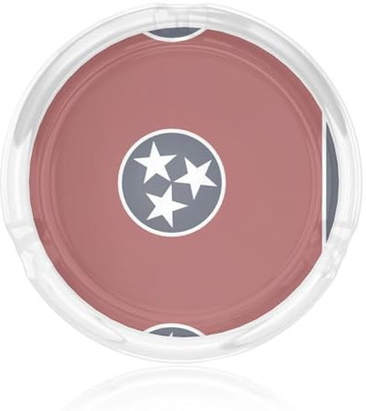 Ceniceros de cristal con bandera del estado de Tennessee para cigarrillos, ceniceros de vidrio decorativos, bandejas redondas para ceniceros para el hogar, la oficina