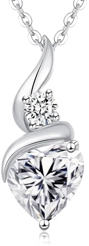 LOUISA SECRET Collier Femme Infinite Coeur Pendentif En Argent 925 Sterling Ou Laiton Plaqué Or Rose, Anniversaire Pierre Coeur Collier Femme Cadeau de Saint Valentin, Petite Amie