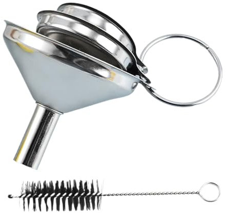 Set di imbuto in acciaio inossidabile, imbuti di metallo per uso da cucina | Funnel di metallo per riempire le bottiglie | Trasferimento di grado alimentare olio inceppamento liquido ingredienti secch