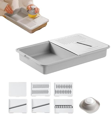 Planche À Découper 6 En 1 Avec Couvercles Et Râpes, Planche À Découper Multifonctionnelle Avec Râpe Et Égouttoir, Planche À Découper Amovible Avec Égouttoir Intégré (1pcs)