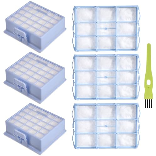 3 HEPA Filter+3 Motorschutzfilter für Siemens VS06G VS06B VS06C VSZ3 Serie | Kompatibel mit Siemens Synchropower VSZ31423 VSZ31455 VSZ31456 VSZ31466, für Bosch BSG6 BSGL3 BSGL4 Serie