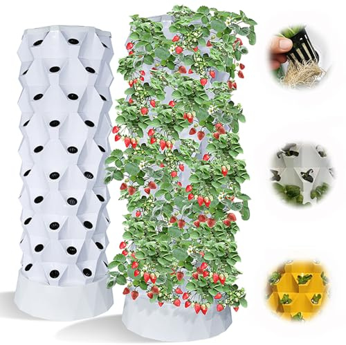 Hydroponics Growing System Hydroponics Tower, Hydroponic Grow Kit, Hydroponics Vertical Garden Grow Kit, Aquaponics Grow System, Tower, for Vegetables Fruits (48holes)