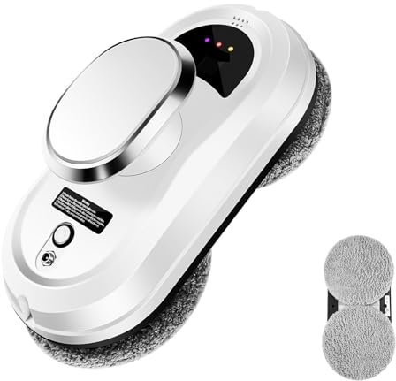 JHXHFJXZ Robot Aspirador de Cristales con Control Remoto, Limpiador de Ventanas eléctrico con planificación de rutas y Potencia de succión de 2800 Pa. para Vidrio sin Rayas