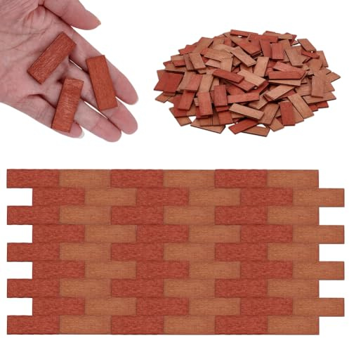 PH PandaHall 2 Colors Miniature Flooring 200pcs Wooden Mini Floor Boards 1:12 Scale Mini House Accessories for Model Furniture Accessory Decoration 3.9x1.4cm