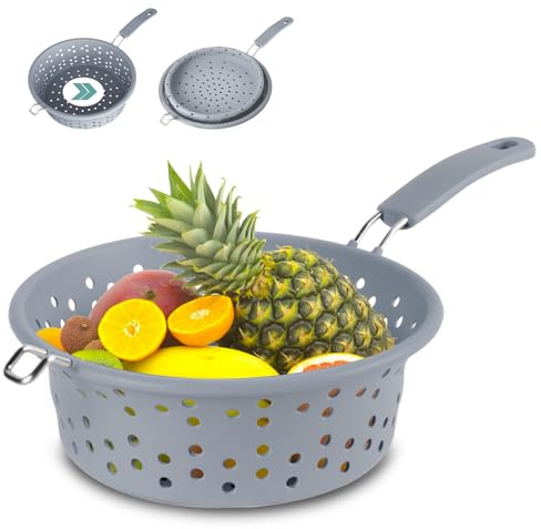 Dwitkul Passoire à Pâtes Pliable-passoire de cuisine pliable, Passoire de Cuisine Pliable Tamis Légumes et Insert Vapeur - Compact, Sans BPA, Lavable Lave-Vaisselle.