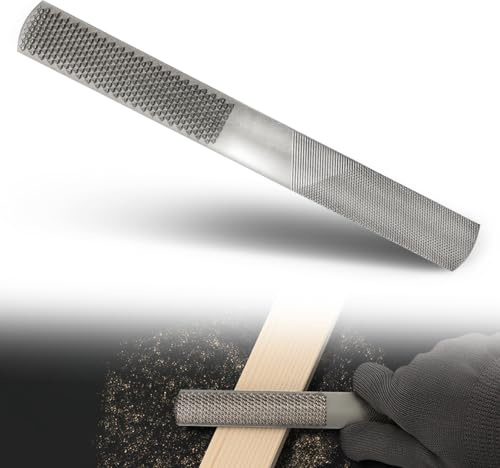 MORROWIND Wood Rasp File, 20 cm 4-in-1 High Carbon Steel Hand Tool with Flat, Half-Round, Round and Hand-Rasp Surfaces, for Wood, Soft Metal and Plastic, 1 Pack