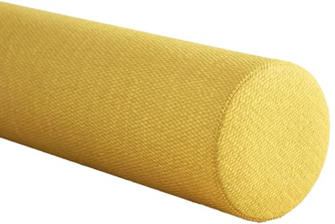 JORTUIO Almohada Cervical Cilíndrica, 40/50/60/70/90 cm Cojin Cilíndrica del Cuello Espuma de Memoria, Cojin Rulo Reposacabezas, para Lumbar,Rodillas,Dormir/Hogar/Oficina(Amarillo,10cmx50cm)