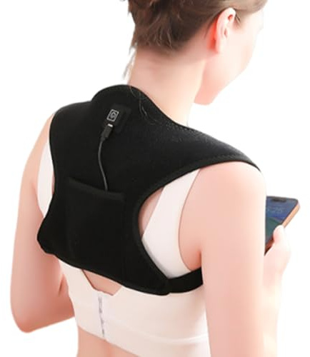 Cojín térmico para hombro, control de temperatura de 3 niveles transpirable, diadema térmica ergonómica para el cuello, para mujeres jóvenes adolescentes, atletas grandes y familiares