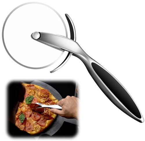 MOLIMOLI Rotella Tagliapizza Professionale in Acciaio Inox, Taglia Pizza con Impugnatura Antiscivolo per Cucina Domestica e Professionale, Tagliapizza di Precisione e Multifunzionale