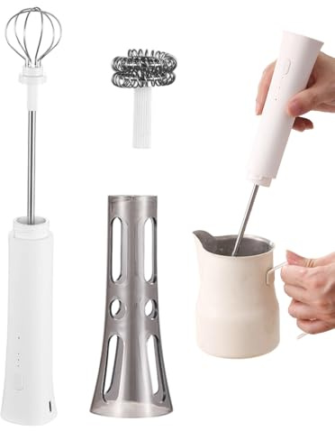 Bexdug Espumador de Leche Manual,Batidor Recargable - Mezclador De Mano - Para Hogar Cafetería Sala De Descanso Picnic Fin De Semana Brunch Fiesta De Cena Reunión De Vacaciones