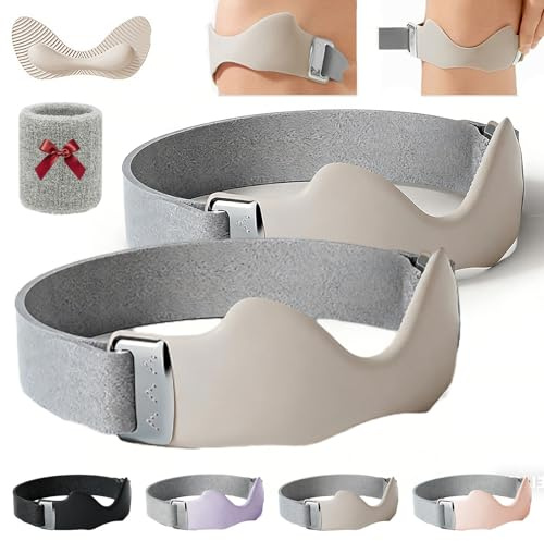 Knee Strap, Tenvic Strap for Knee Support with 8-Shaped Padding & 360° Compression Support, Built-in Non-Slip Silicone & Adjustable Fit, Dry and Comfortable, Ideal for Tennis, Running, Pickleball, Padel (2pcs*Gray)