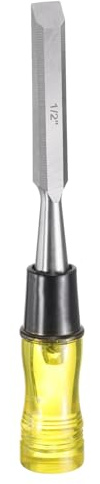 QUARKZMAN Cincel De Madera 1/2 Acero CRV 7-1/2 Largo Filo Biselado | Mango PVC De Alto Impacto, Herramientas Manuales, Con Tapas, Para Tallar Fabricación De Muebles Herramientas De Carpintería