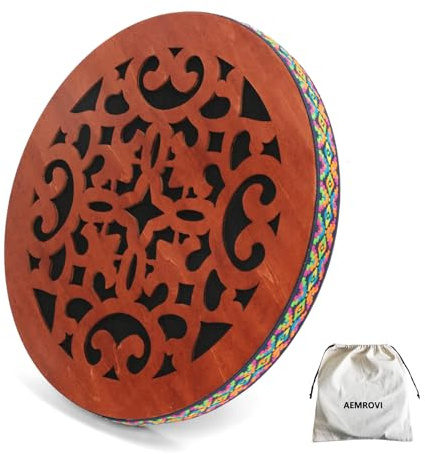 12 Inch Water Stream Drum, Rain Disk Water-Fall Ocean Drum| Natural Wood Percussion Instrument, Simulates Rainfall Flowing Water Sounds | for Sound Healing, Yoga Meditation, Music Performance
