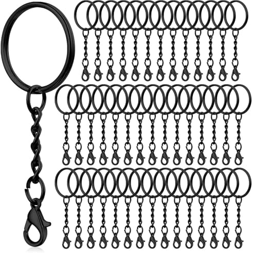 CINGHIA 100 Pezzi Keychain,Anello Portachiavi,Catena Portachiav per gioielli Fai Da Te