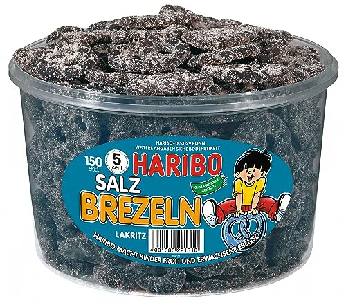 Haribo Salzbrezel Runddose 150 Stück 1050g