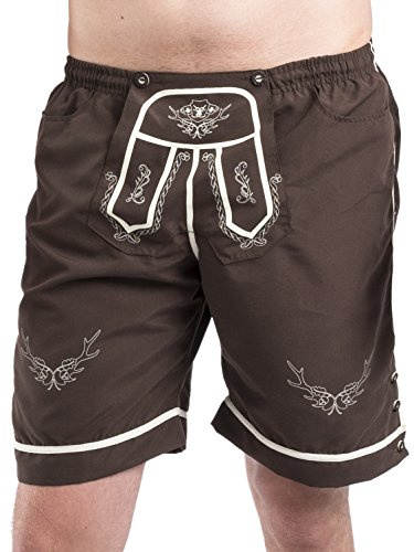 Schöneberger Bayerska badshorts för män - Lederhosen stil bagageutrymme Oktoberfest