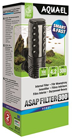 Aquael EL113611 Akvariefilter, 5.4 x 8.6 x 20.4 cm, Svart