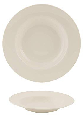 summa - Plato Llano 23cm, 6 Unidades, vajilla de Porcelana Color Blanco Marfil, Alta Resistencia, Acabado esmaltado, Colección Valet