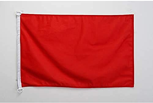AZ FLAG Pavillon Unicolore Rouge 90x60 cm Maille Bloquée Anneaux Plastique | Usage extérieur et nautique Pavillon nautique de couleur rouge avec anneaux en plastique polyester maille