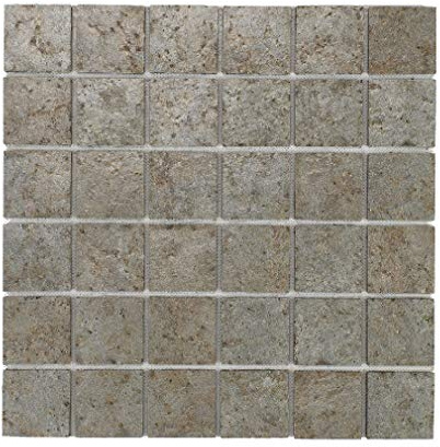 Mosaïque en pierre naturelle 30 x 30 cm - carreau 2,5 x 2,5 cm cuivre
