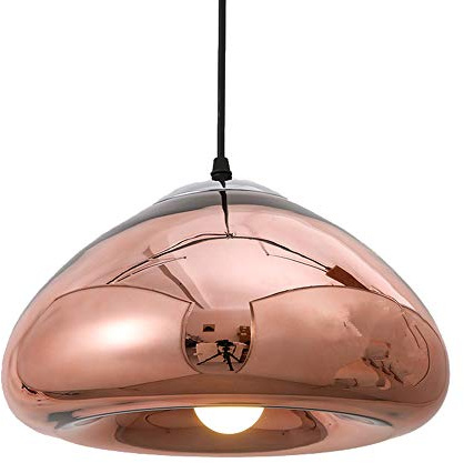 MZStech Modern Plating Prozess Glas Pendelleuchte Kronleuchter Licht LED Hängelampe (Roségold, 30CM)