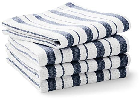 Williams-Sonoma Classic Striped Dishcloths, Dishrags, Navy Blue (Set of 4)