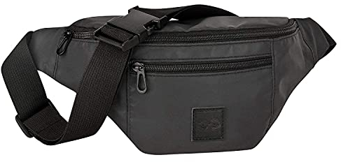 URBAN ZWEIRAD Bauchtasche Damen & Herren schwarz - vegan & stylische Hüfttasche - Hip Bag - Kleine Tasche für den Alltag, Festivals & Reisen