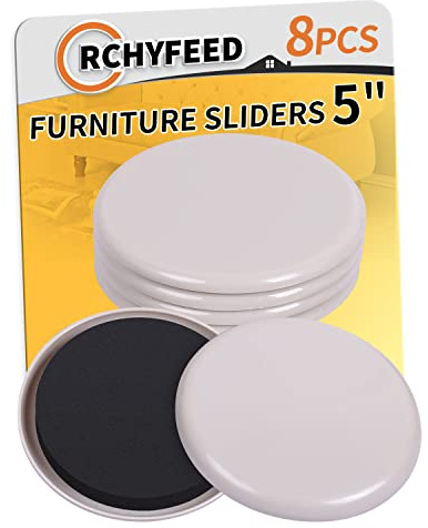 RCHYFEED 8 Stück Möbelgleiter Kunststoff 5 Zoll für Teppich, Teflongleiter 12,7 cm, Möbelgleiter Teflon für Schwere Möbel Bewegen auf Holzboden und Teppichböden Leise, Möbelschieber Kratzfest, Beige