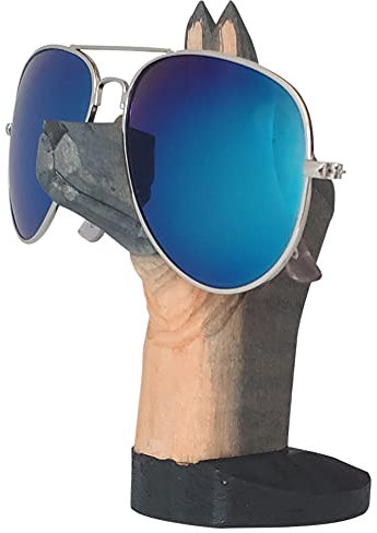 TXXMA Brillenständer aus Holz, handgefertigt, geschnitzt, Brillenhalter Sonnenbrillenhalter mit Schäferhund