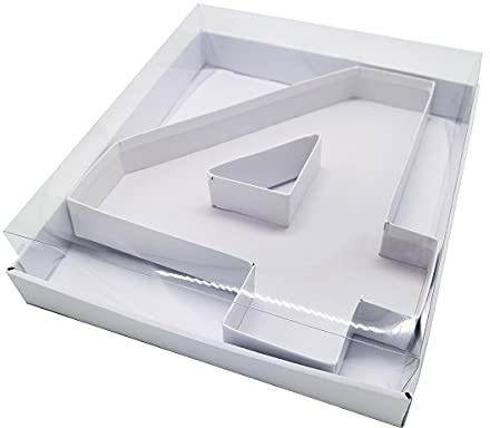 WENPACK 30.5cm Fillable Cardboard Number 4 Shaped Box Clear Cover Sweets Charcuterie Grazing Packaging (4)