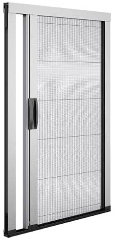 Zanzariera Laterale Plisse Porta Finestra Scorrevole in Kit Fai da Te Avvolgibile Riducibile Max 25cm Alluminio Verniciato Accessori Inclusi Bianco o Marrone Varie Misure Mini Plisse