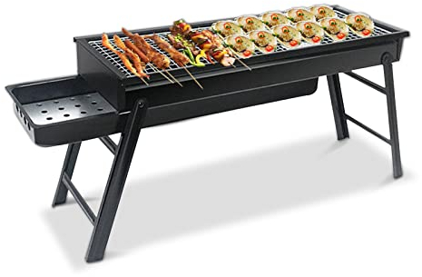 Ergocar Tragbar Holzkohlegrills, Klappbarer Picknickgrill Edelstahl mit Schubladen-Aschesammler, Einfach zu säubern, Barbecue Grill für Picknick Garten Terrasse Camping Reisen
