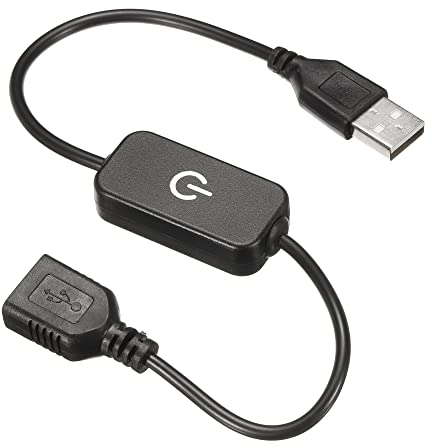 sourcing map LED Tactile En Ligne Gradateur 5V 3A USB Cordon Tactile Commutateur Contrôleur pour Simple Couleur Émetteur Diode Bande luminaire, Noir