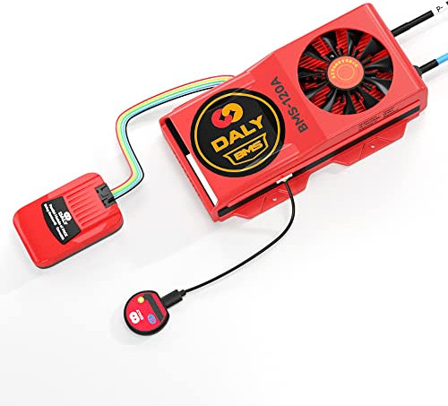 DALY Connecteur parallèle Smart BMS 1 A + 48 V LiFePo4 BMS 15S 120 A avec ventilateur de refroidissement UART RS485 CAN Bluetooth BMS Paramètre programmable pour batterie externe au lithium 3,2 V