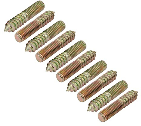 METALLIXITY 10Stk Beidseitige M10x50mm Stockschraube Karbonstahl Selbstbohrend für Reparatur
