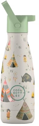 Botella Térmica Infantil - 260 ml - Indian Tribe - Botella de Agua de Acero Inoxidable - Bebidas Fías 36 Horas y Calientes 18 Horas - Acabado con Pintura en Relieve - Sin BPA - Cool Bottles