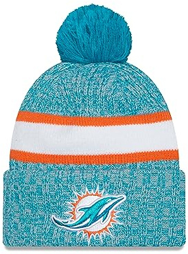 New Era NFL Sideline Sport Knit Mütze American Football 2023/2024 Wintermütze mit Bommel One Size alle Teams