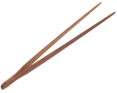 SHOWERORO Bamboo Mini Tea Clip Tongs 7.48 Inch Wooden Kitchen Tweezers for Tea Ceremony Food Serving and Bbq Cooking Utensils