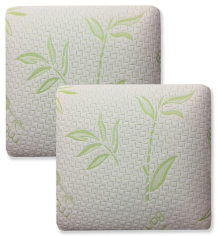 Visco Memory Foam Pillows 60 x 60 cm Ergonomic Bamboo Cover Set of 2