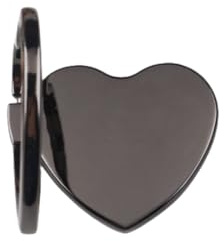 ISKIP Cell Phone Ring Grip, Heart-Shaped Phone Ring Holder, Finger Phone Grip for iPhone, Samsung, Huawei and All Smartphone (Black)
