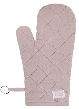 NUVOLE DI STOFFA Guanto da forno cucina rosa in cotone Shabby Chic, Demetra 19x32 cm