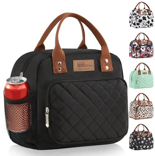 HOMESPON Insulated Lunch Bag for Women Men Ladies Work Adult Cool Tote Box Container with Side Pockets