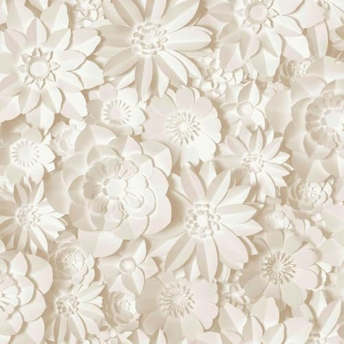 Floral Natural Wallpaper - Flowers Botanical Naturistic Warm 3D Effect - Stylish Trendy Feature Wall