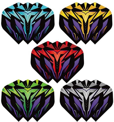 WLHGH Dart Flights, 5 Sets à 3 Stück, insgesamt 15 Premium PET Standard Dartflights für Soft und Steel-Tip Dartpfeile