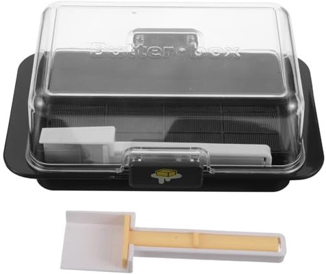 Cabilock Caja Para Guardar Mantequera Ancha Mantequera Transparente Recipiente Para Guardar Queso Con Tapa Para Uso Mostrador o Refrigerador