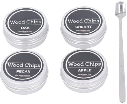 Keenso Cherry Pecan Eiche, Cocktailraucherholz -Holzchips für Whisky -Rindfleisch -Hähnchenfisch, mit 4 Aromen Holzchips